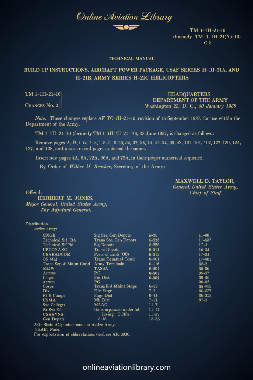 H-21 Build Up Instructions Technical Manual Cover Page