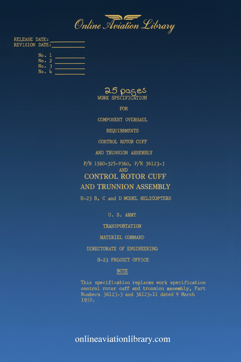 H-23 Work Specification Cover Page