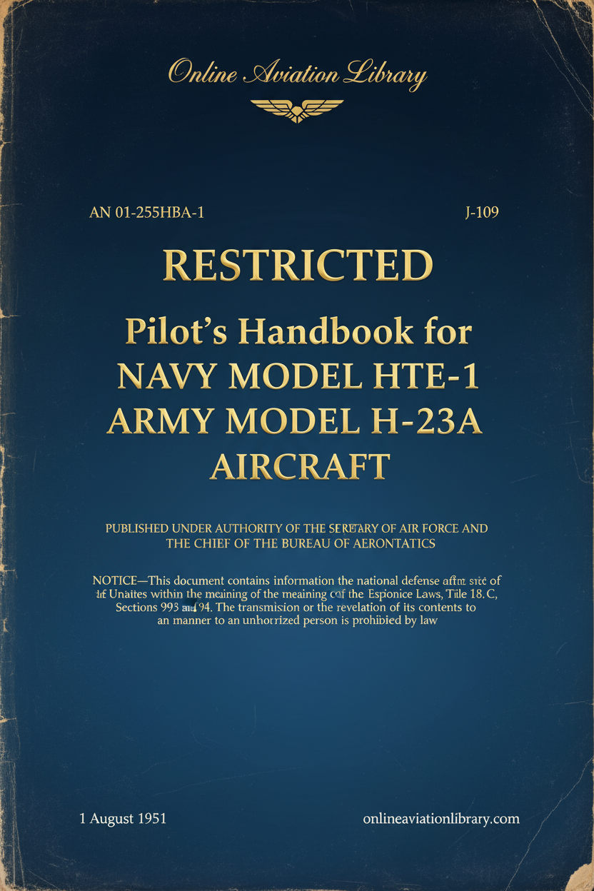 H-23A HTE-1 Pilot's Handbook Cover Page