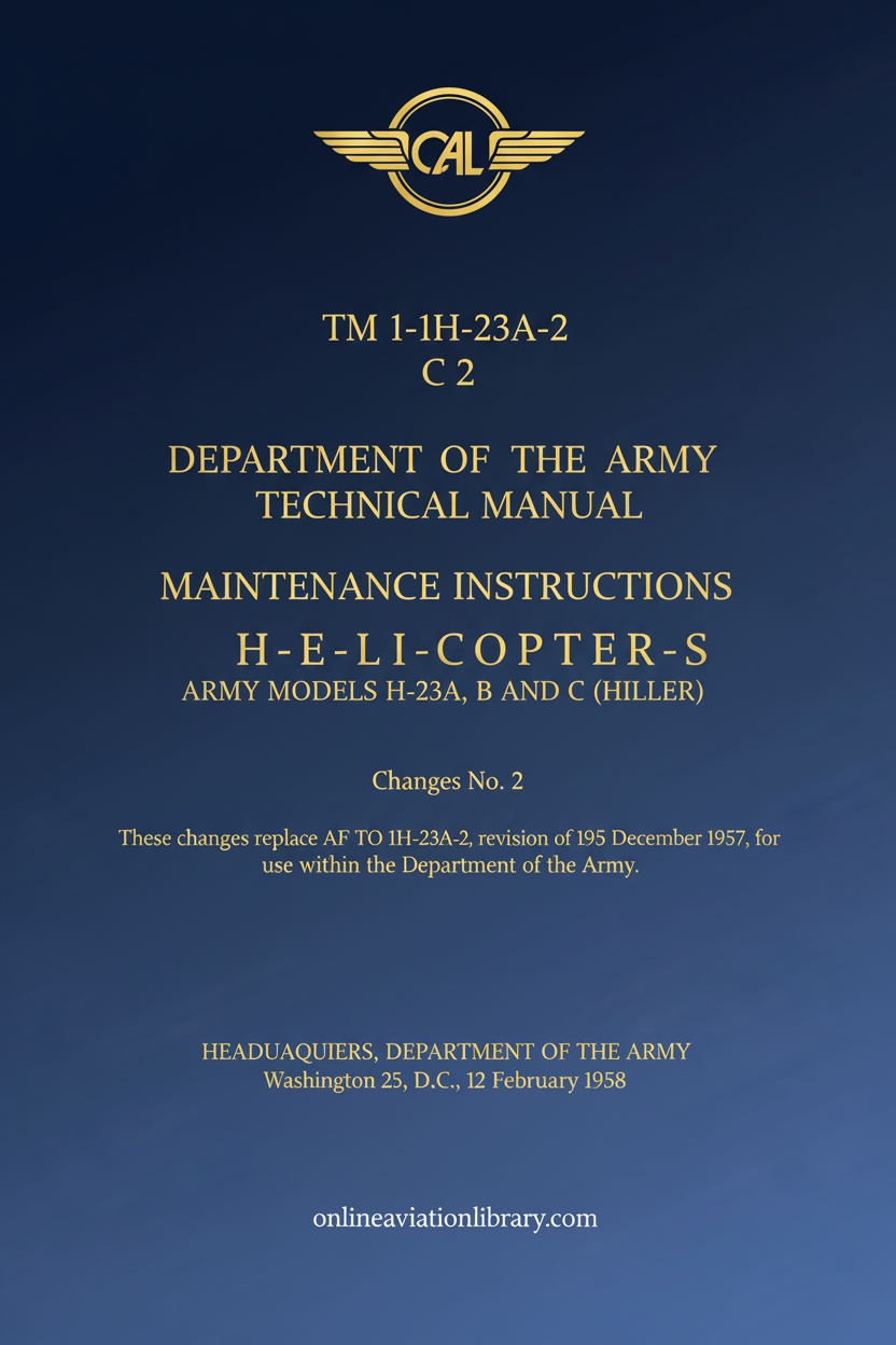 H-23A Maintenance Instructions Standard Cover Page