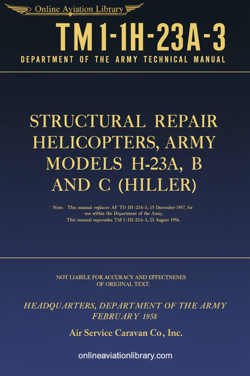 H-23A Structural Repair Manual Standard Cover Page 2
