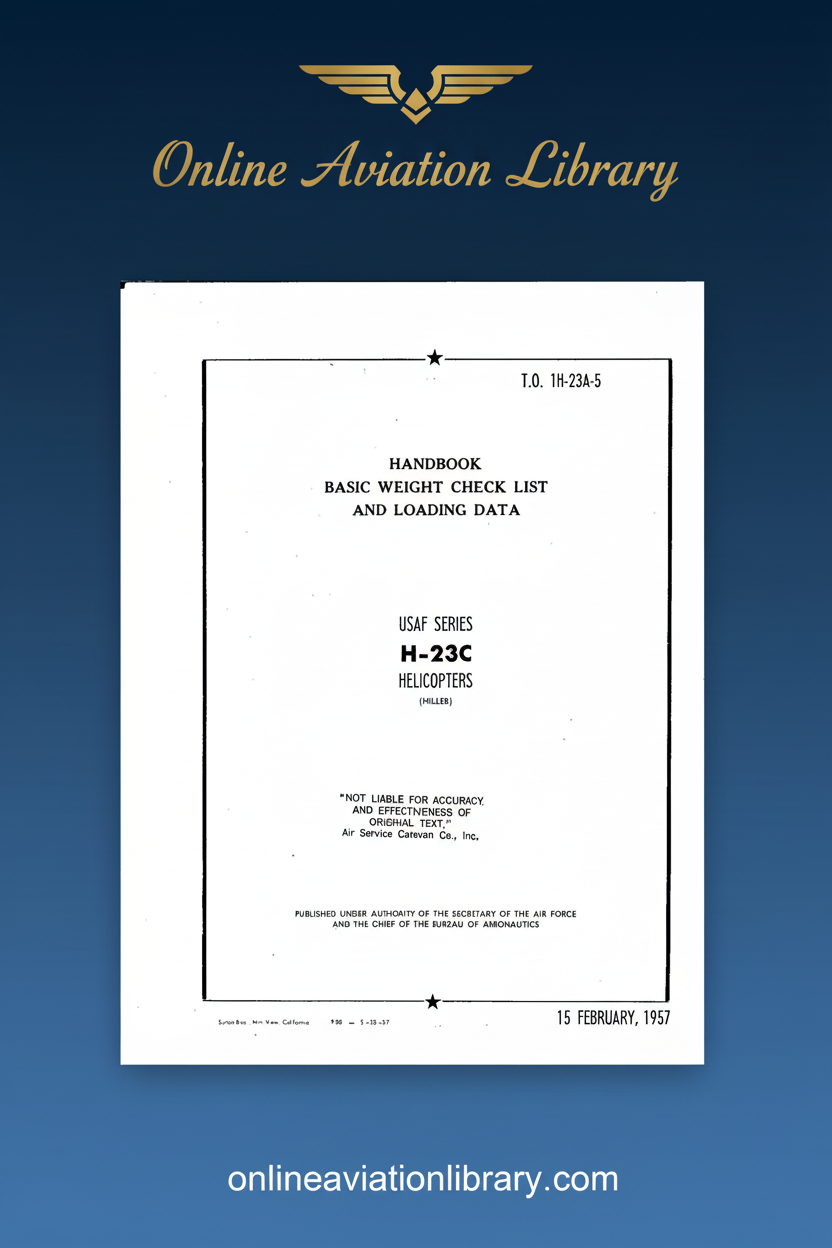 H-23C Basic Weight Check List and Loading Data Standard Cover Page 2