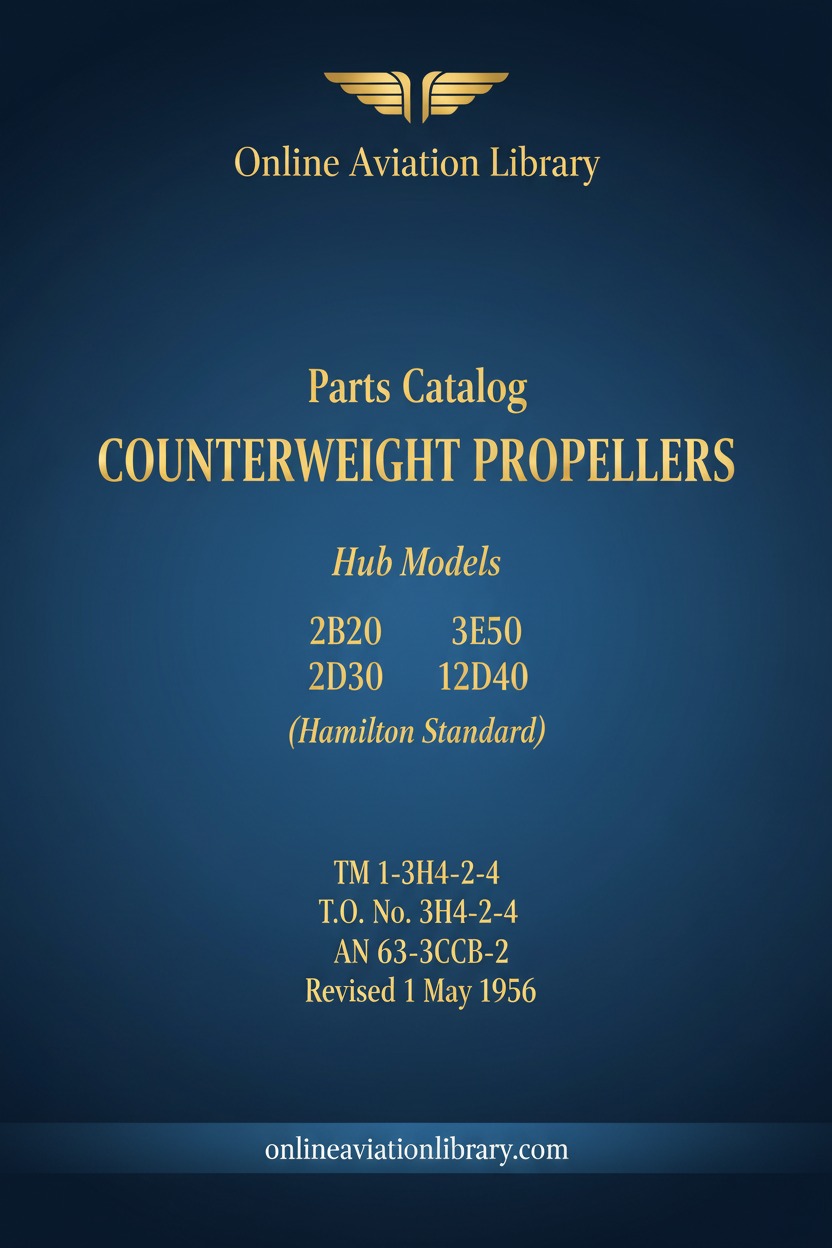 Hamilton Standard Counterweight Propellers Parts Catalog Standard Cover Page