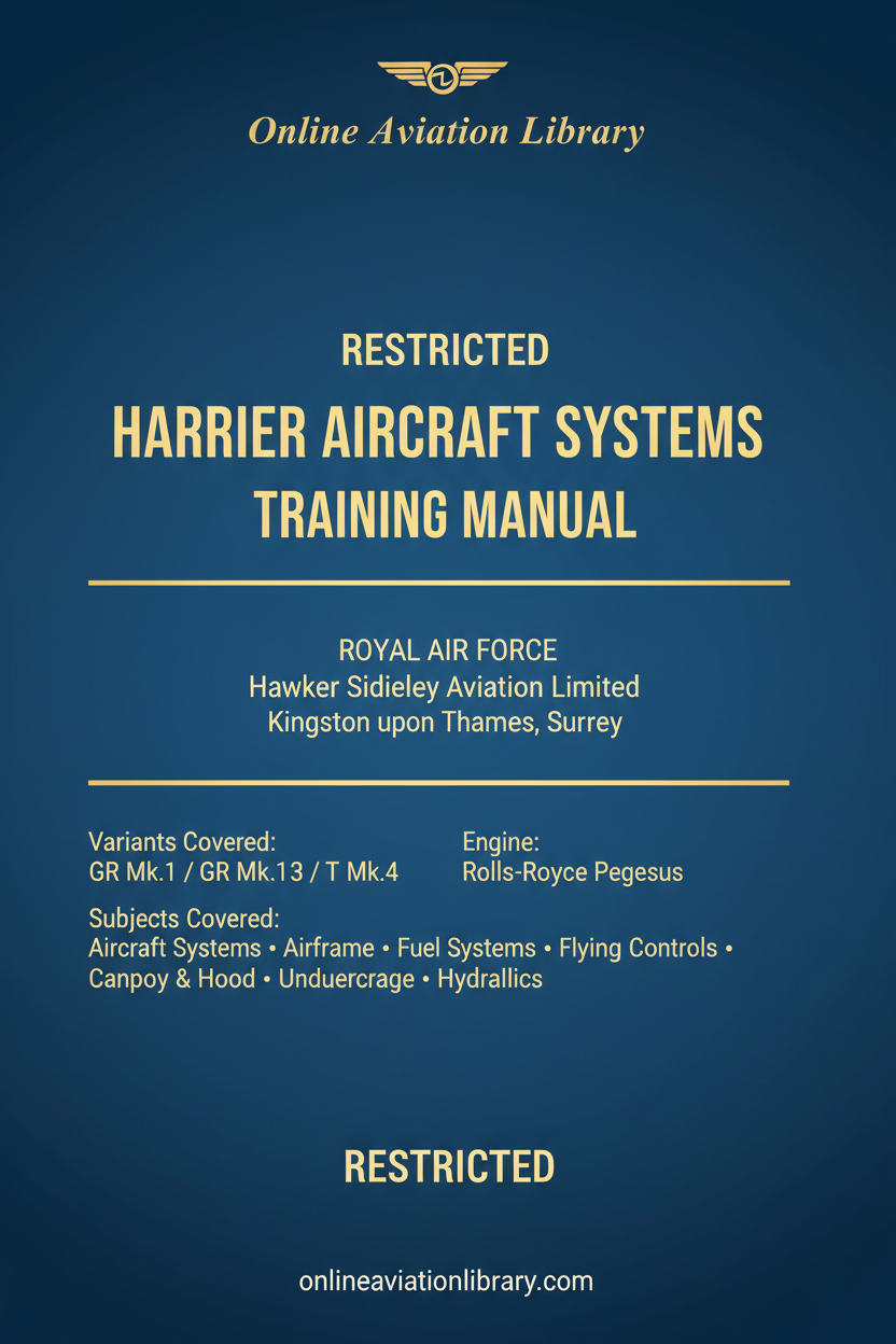 Harrier Aircraft Systems Training Manual Cover