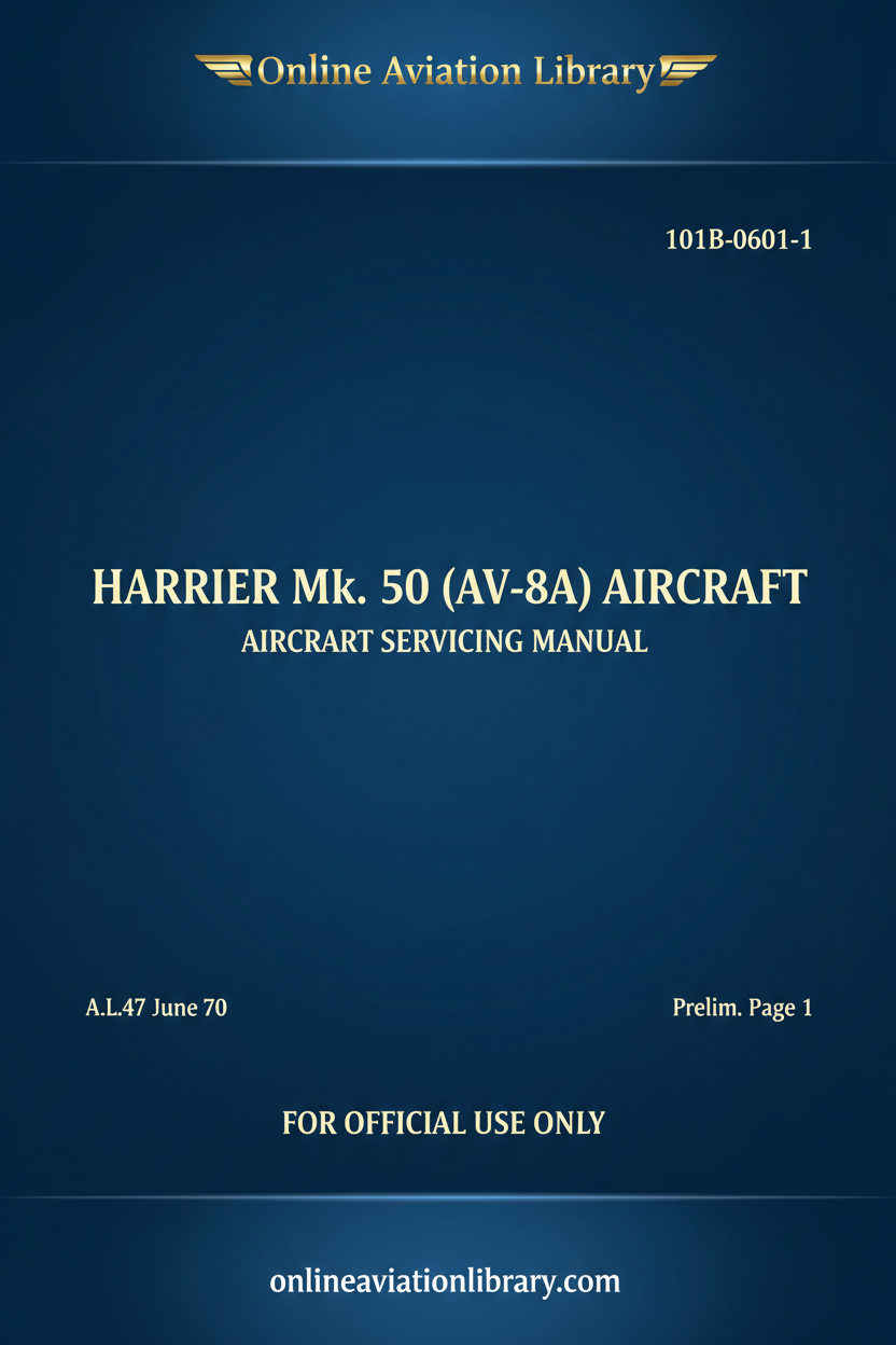 Harrier Mk.50 AV-8A Servicing Manual Cover