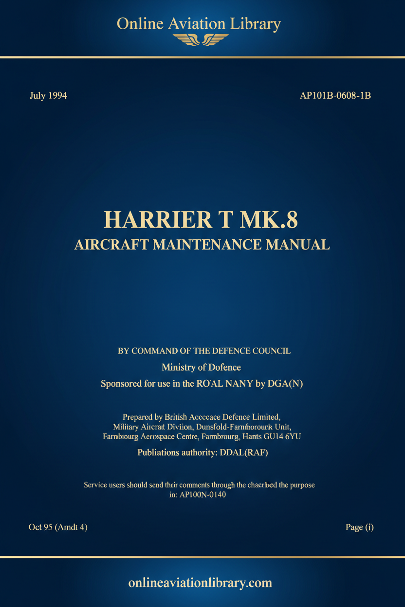 Harrier T Mk.8 Maintenance Manual Cover