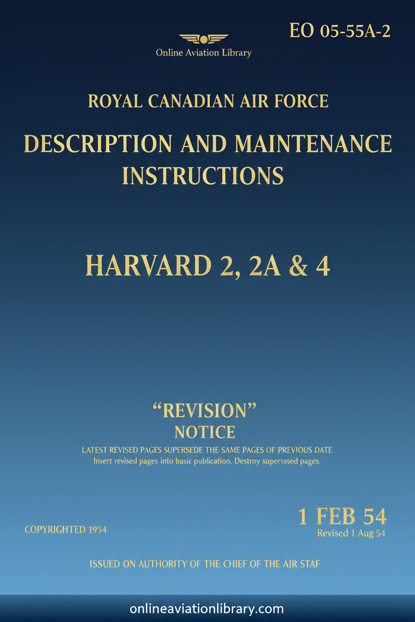 Harvard 2, 2A & 4 RCAF Description and Maintenance Instructions Standard Cover Page