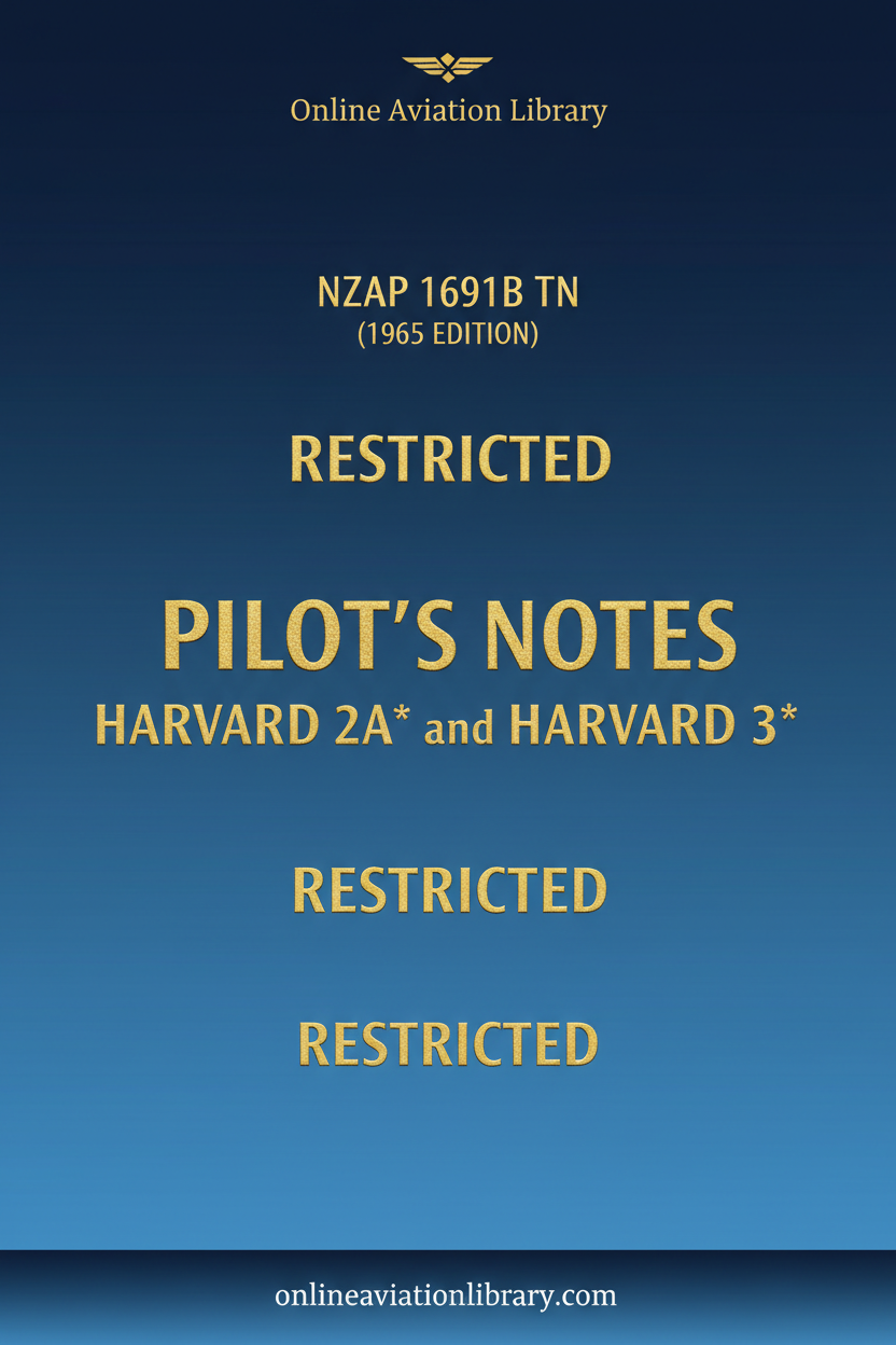 Harvard 2A and 3 RNZAF Pilot's Notes Standard Cover Page