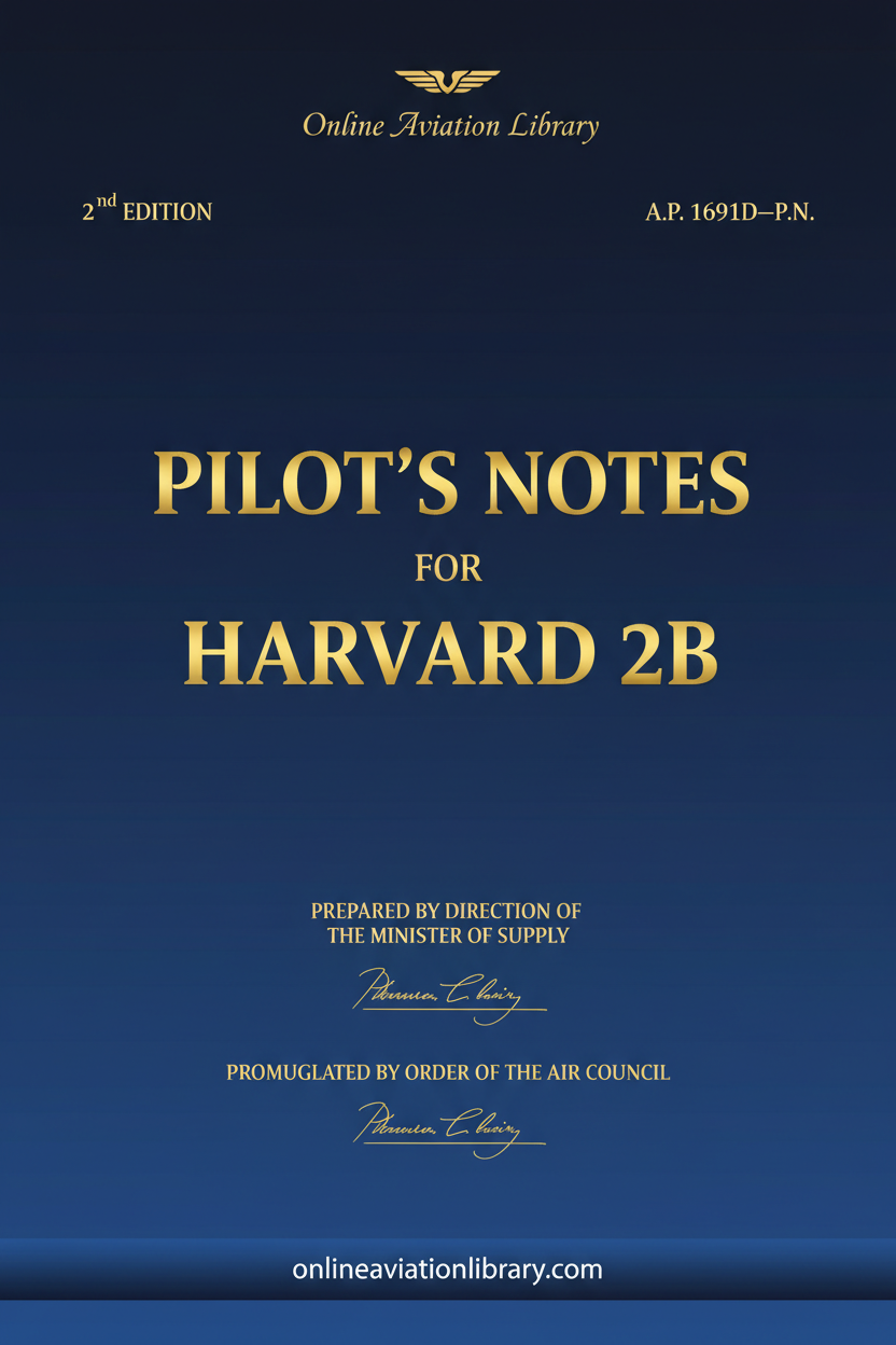 Harvard 2B RAF Pilot's Notes Standard Cover Page