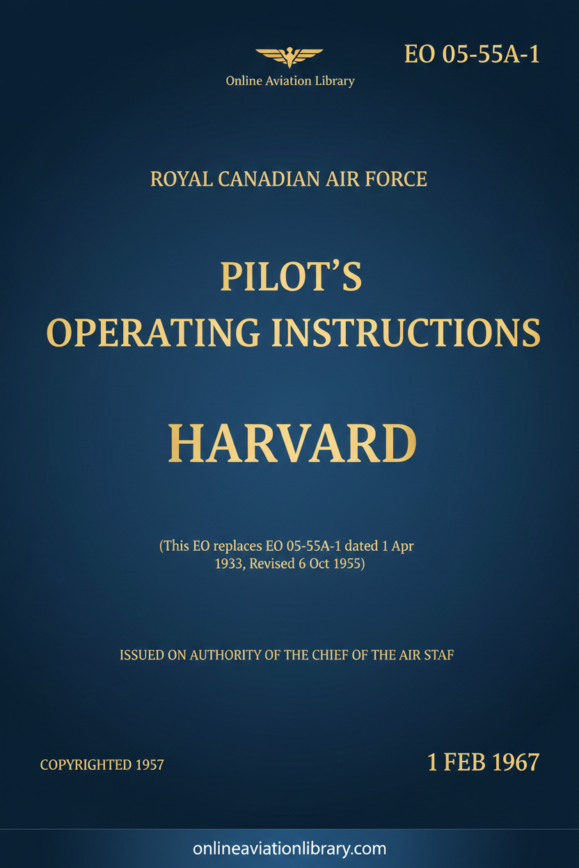 Harvard RCAF Pilot's Operating Instructions Standard Cover Page
