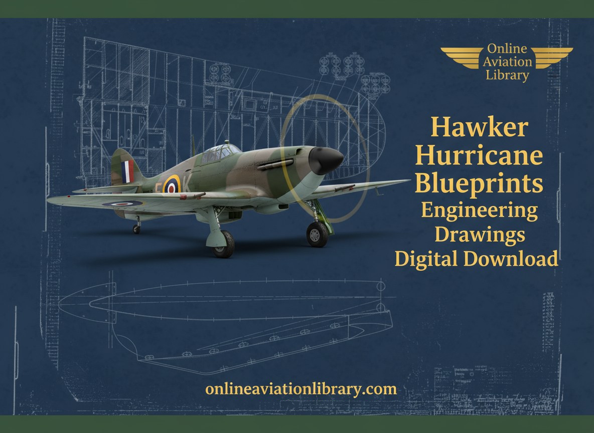 Hawker Hurricane Aircraft Blueprints Engineering Drawings Banner