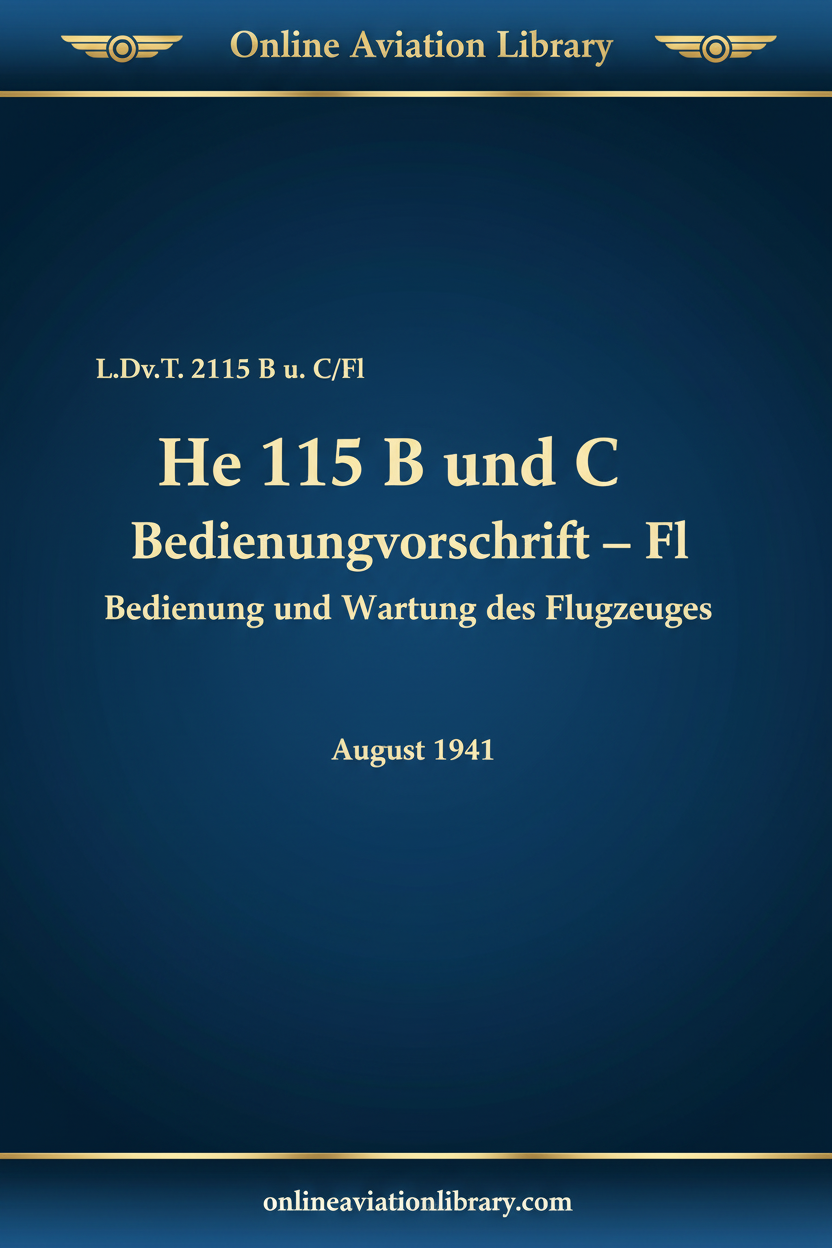 He 115 B und C Bedienungsvorschrift Cover