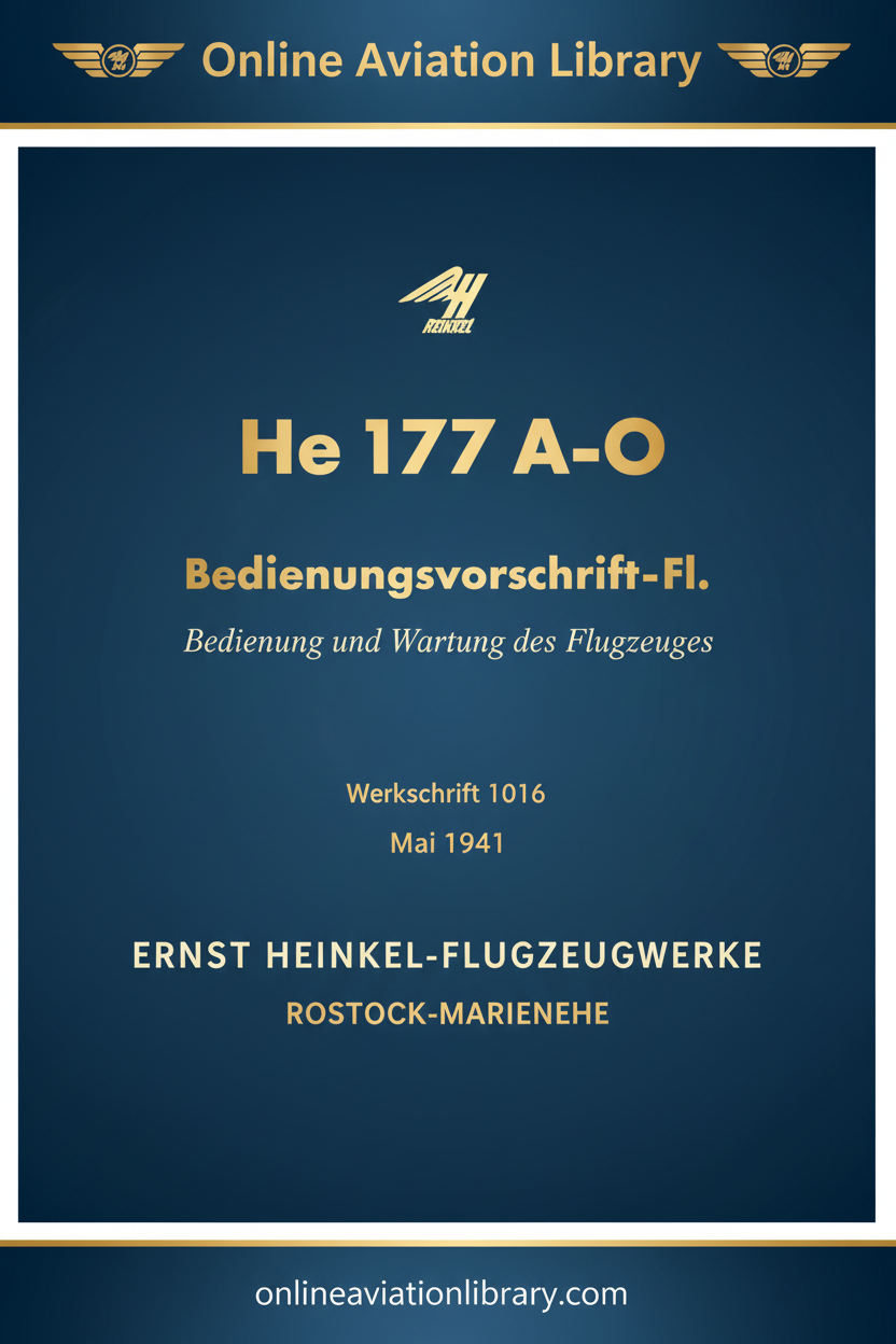 He 177 A-0 Bedienungsvorschrift Cover