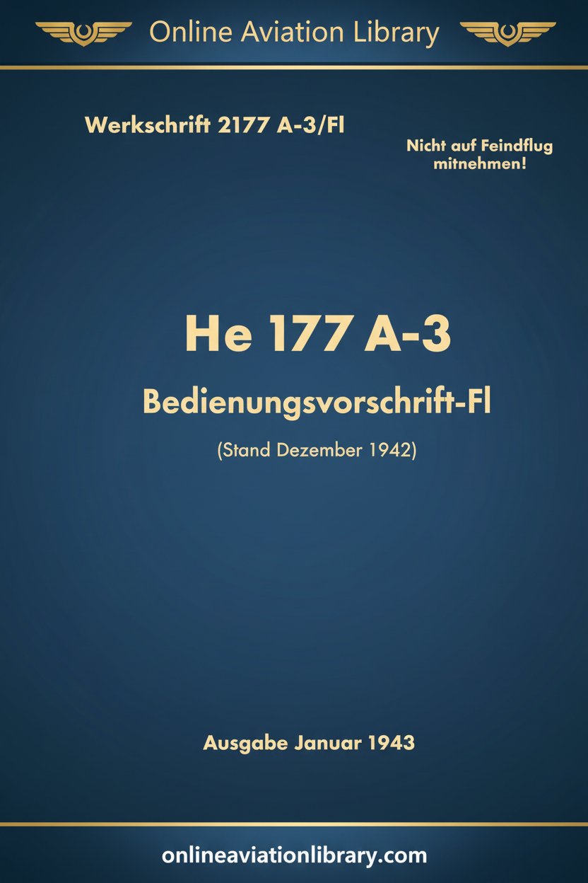 He 177 A-3 Bedienungsvorschrift Alternate Cover