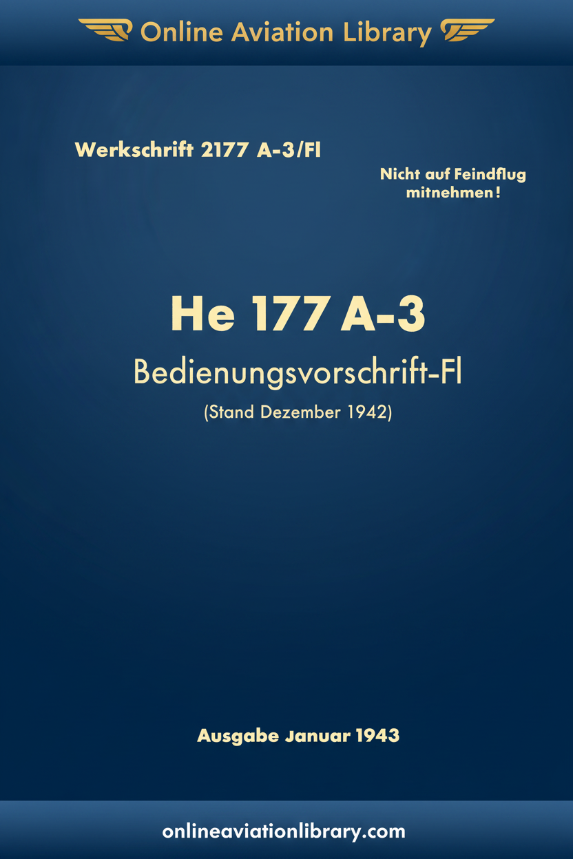 He 177 A-3 Bedienungsvorschrift Cover