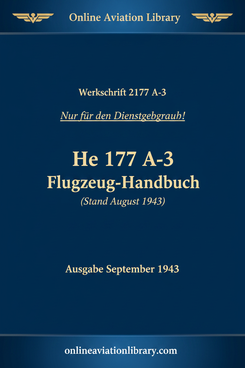 He 177 A-3 Flugzeug-Handbuch Cover