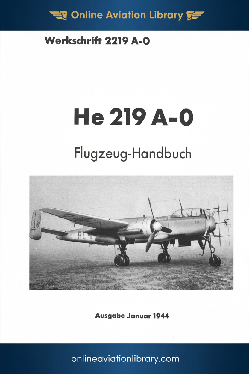 He 219 A-0 Flugzeug-Handbuch Cover