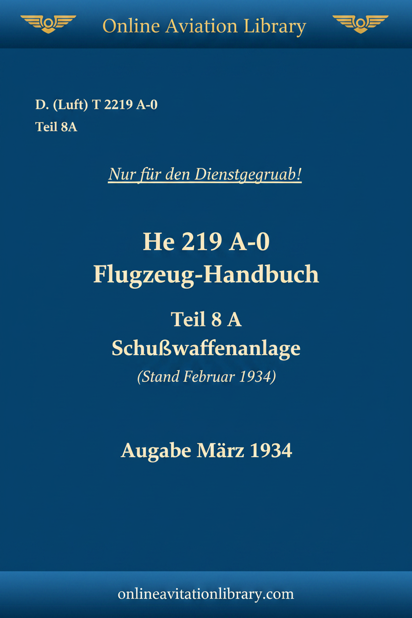 He 219 A-0 Flugzeug-Handbuch Teil 8A Cover
