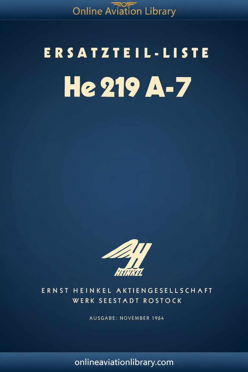 He 219 A-7 Ersatzteil-Liste Cover