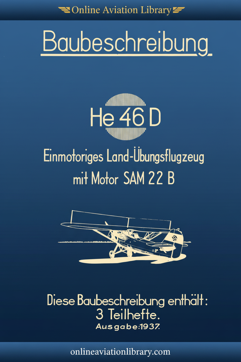 He 46 D Baubeschreibung 1937 - Cover Page