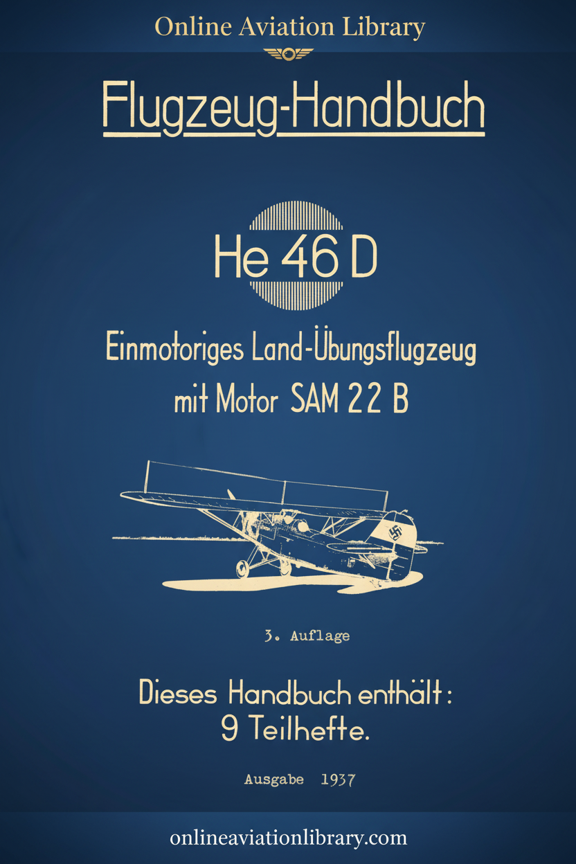 He 46 D Flugzeug-Handbuch - Cover Page