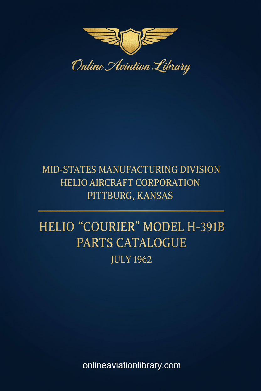 Helio Courier H-391B Parts Catalogue Standard Cover Page