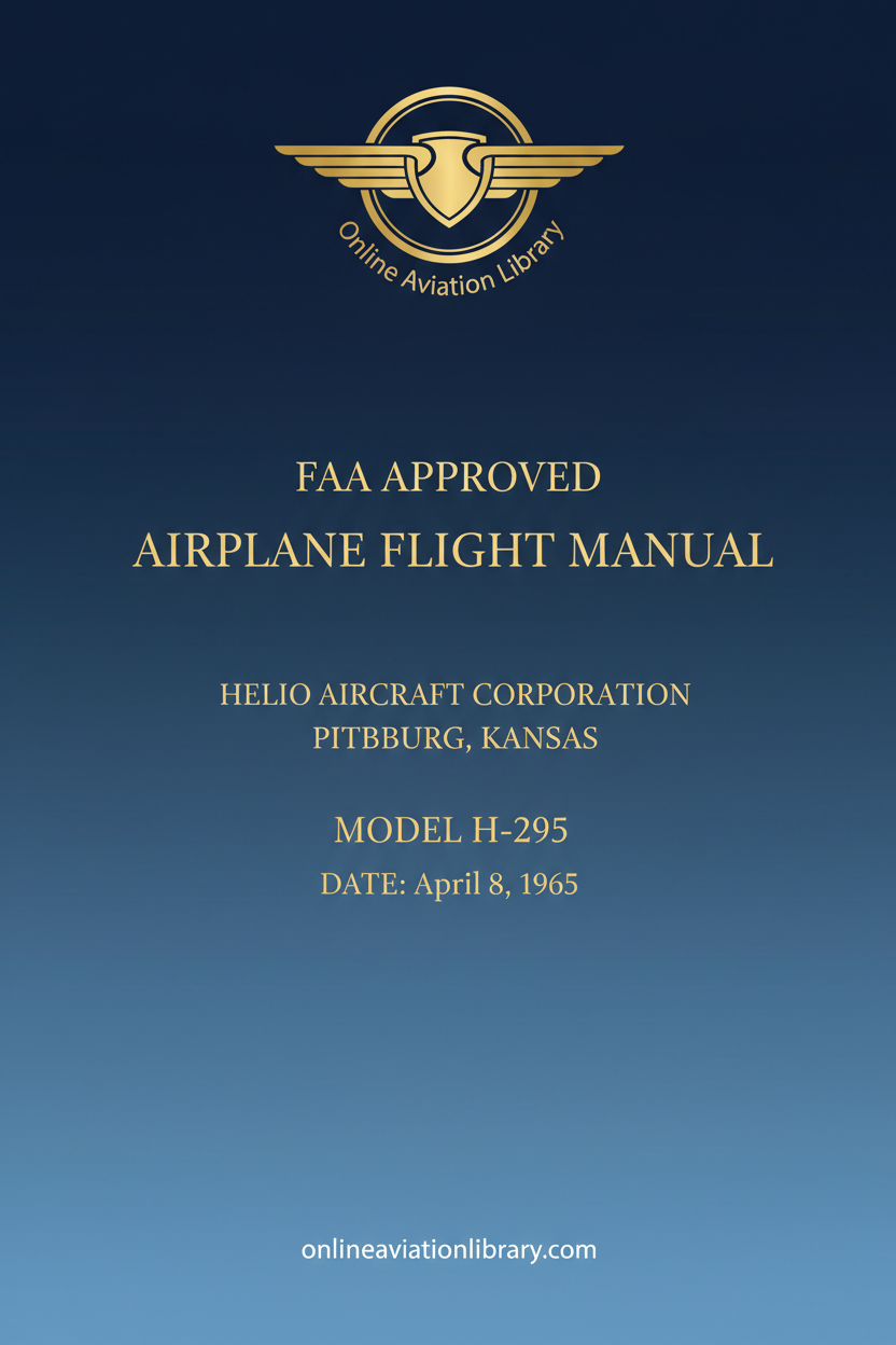 Helio H-295 Flight Manual Standard Cover Page