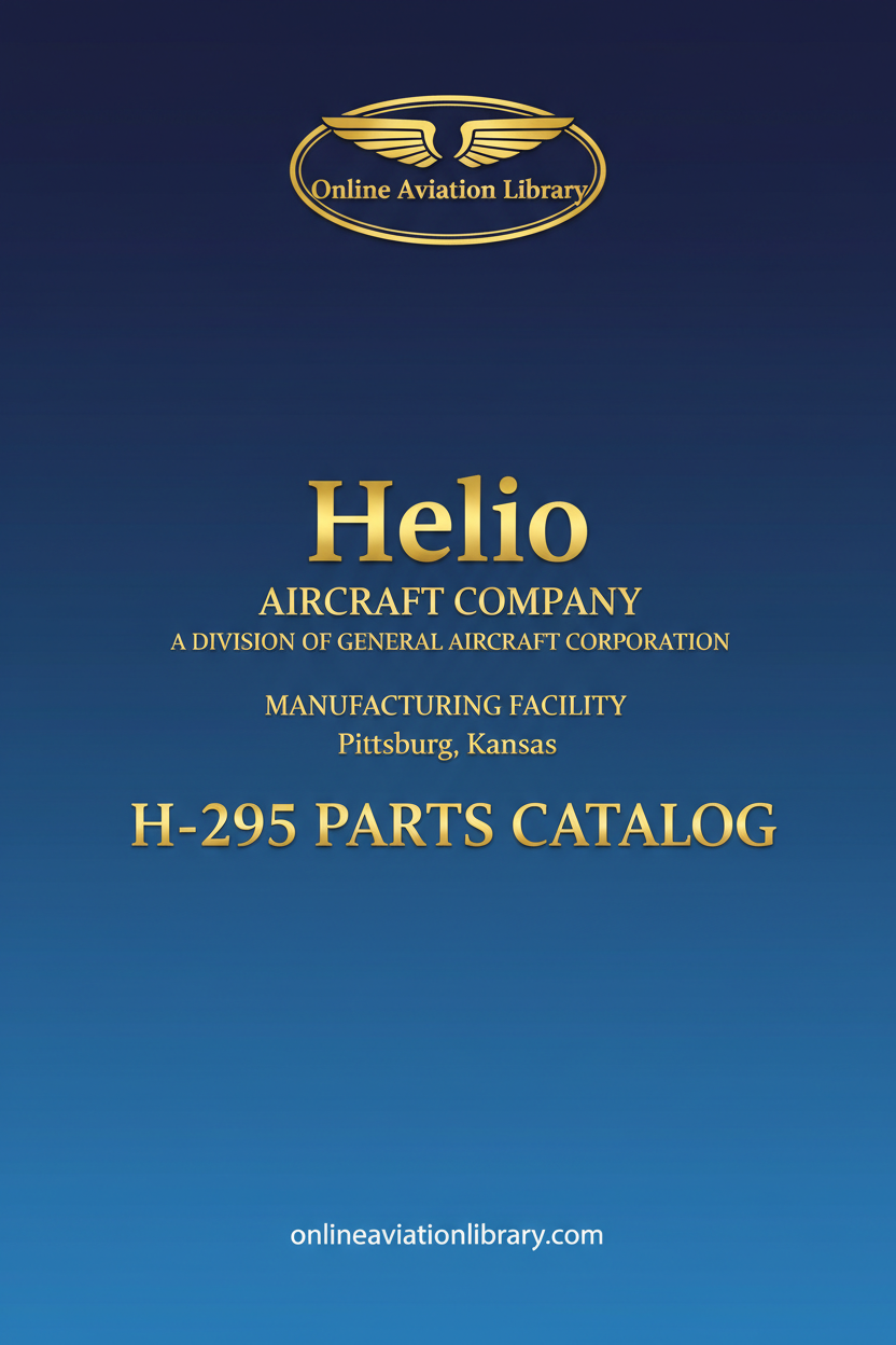 Helio H-295 Parts Catalog Standard Cover Page