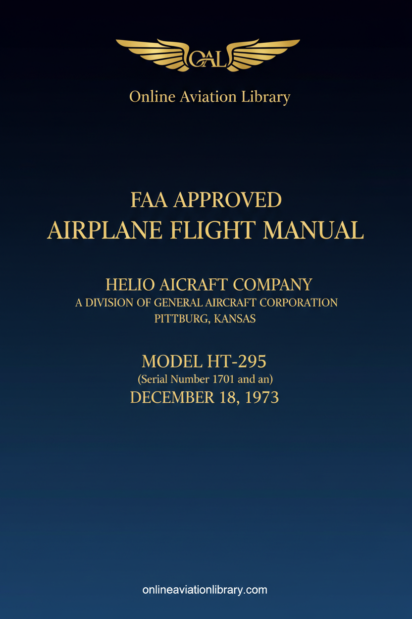 Helio HT-295 Flight Manual Standard Cover Page