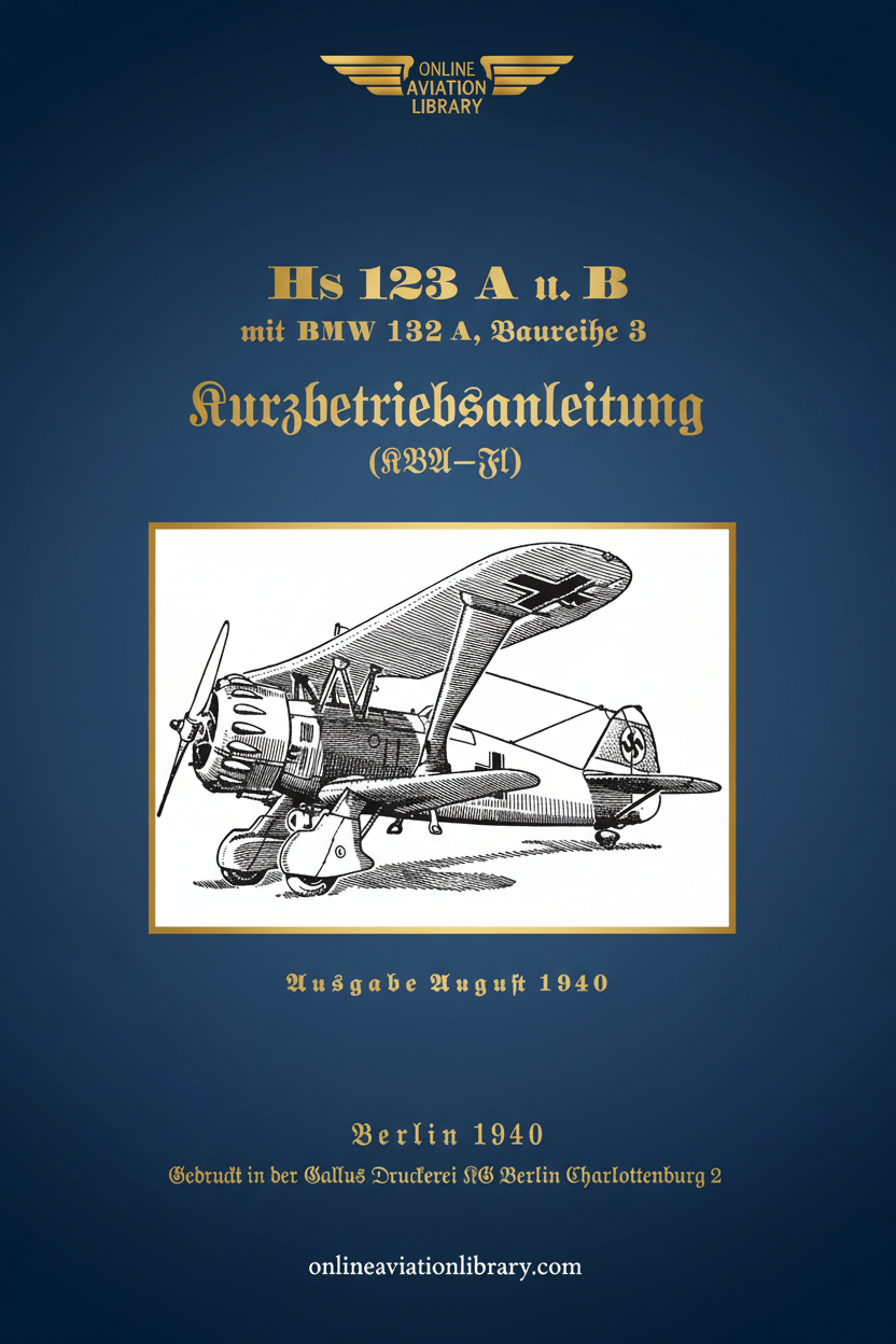 Henschel Hs 123 Short Operating Instructions Standard Cover Page