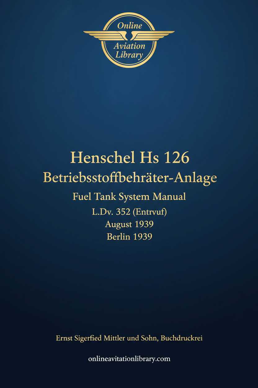 Henschel Hs 126 Fuel Tank Manual Standard Cover Page