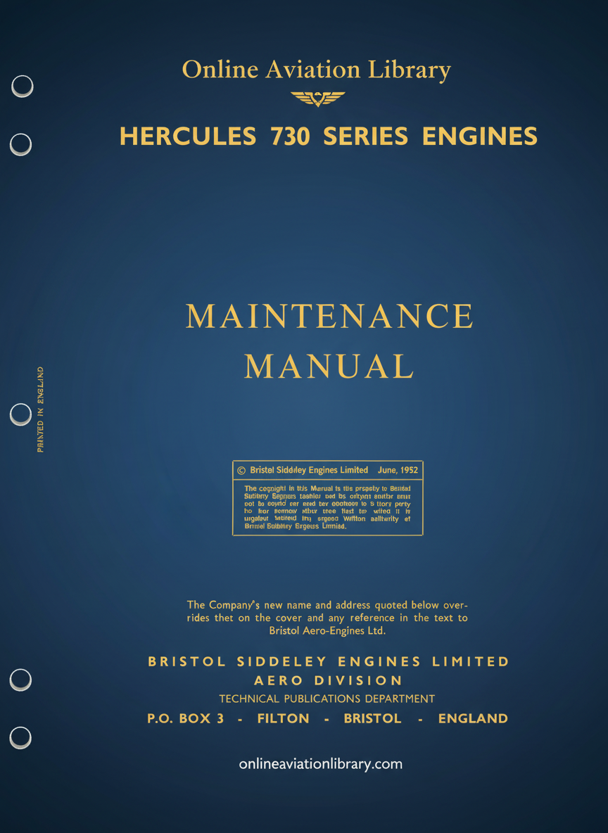Hercules 730 Series Maintenance Manual Cover