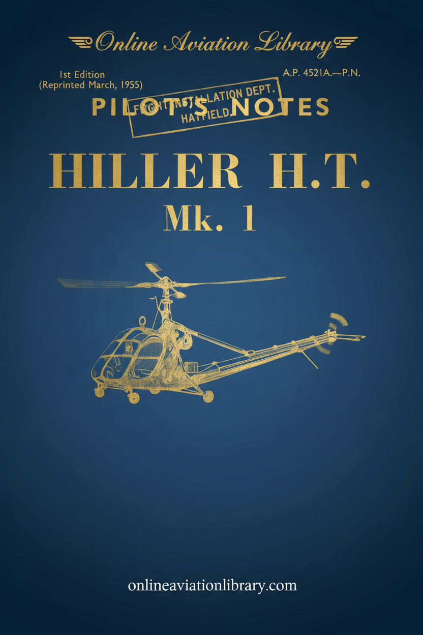 Hiller H.T. Mk. 1 Pilot's Notes Cover Page
