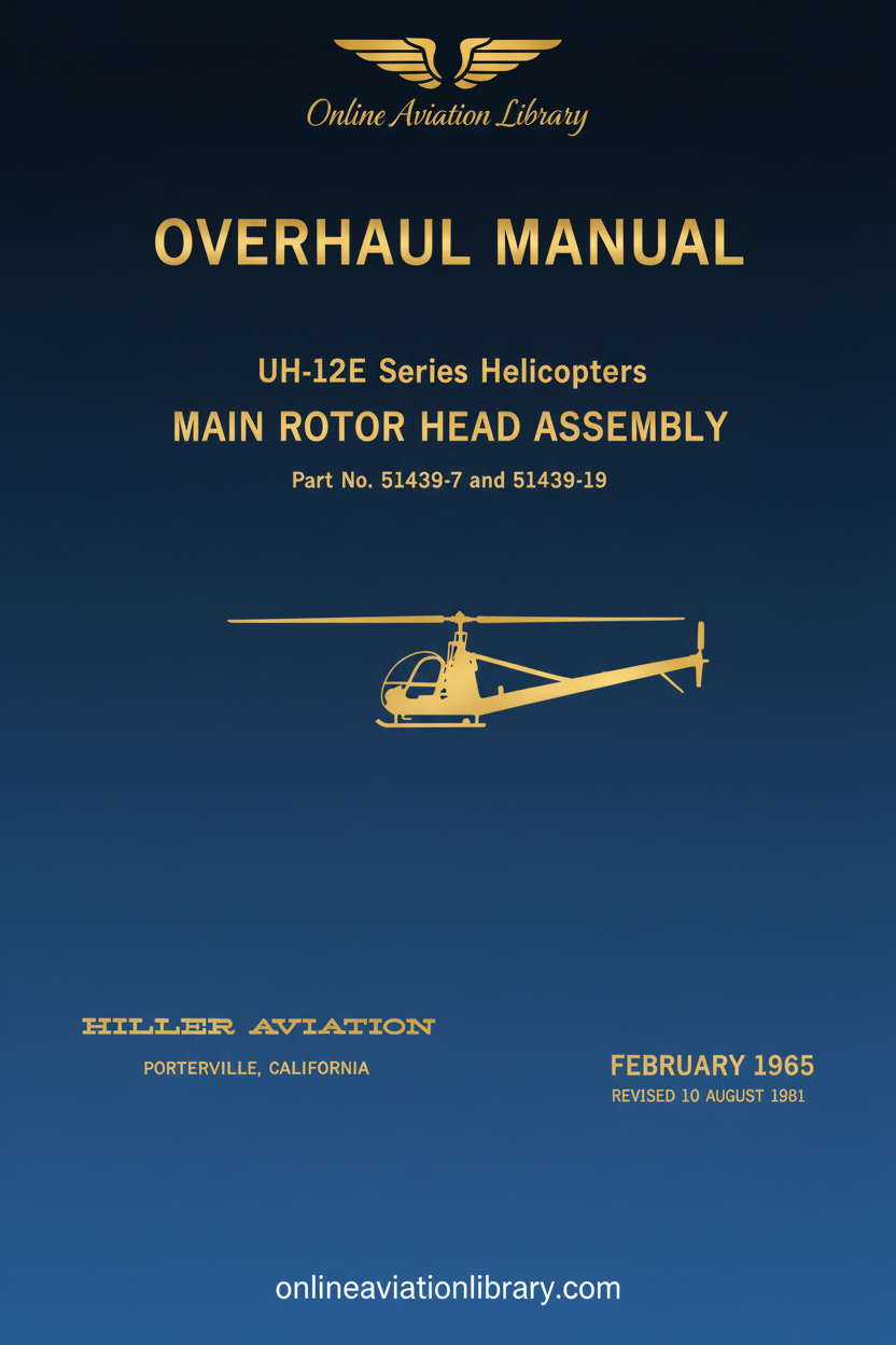 Hiller UH-12E Main Rotor Head Assembly Overhaul Manual Cover Page