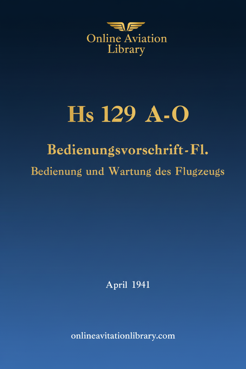 Hs 129 A-0 Standard Cover Page