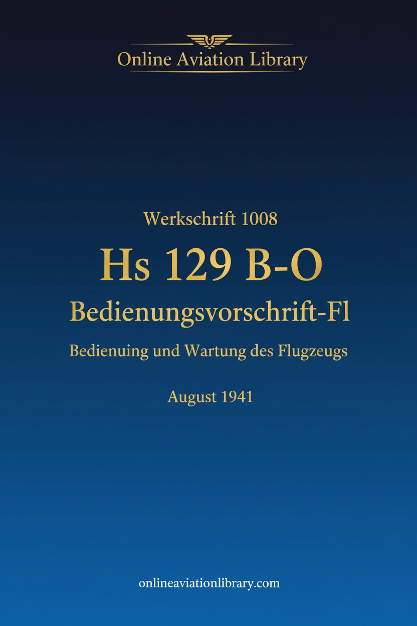 Hs 129 B-0 Standard Cover Page