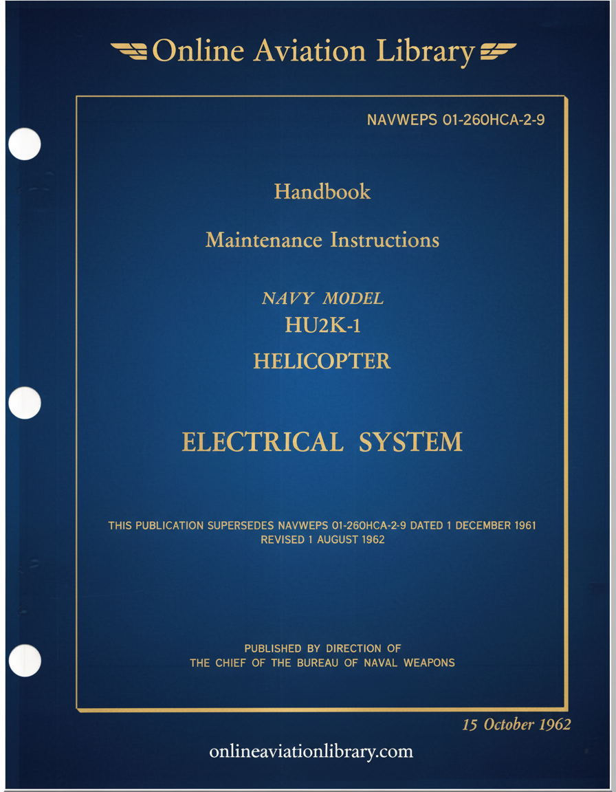 HU2K-1 Electrical System Handbook Cover Page