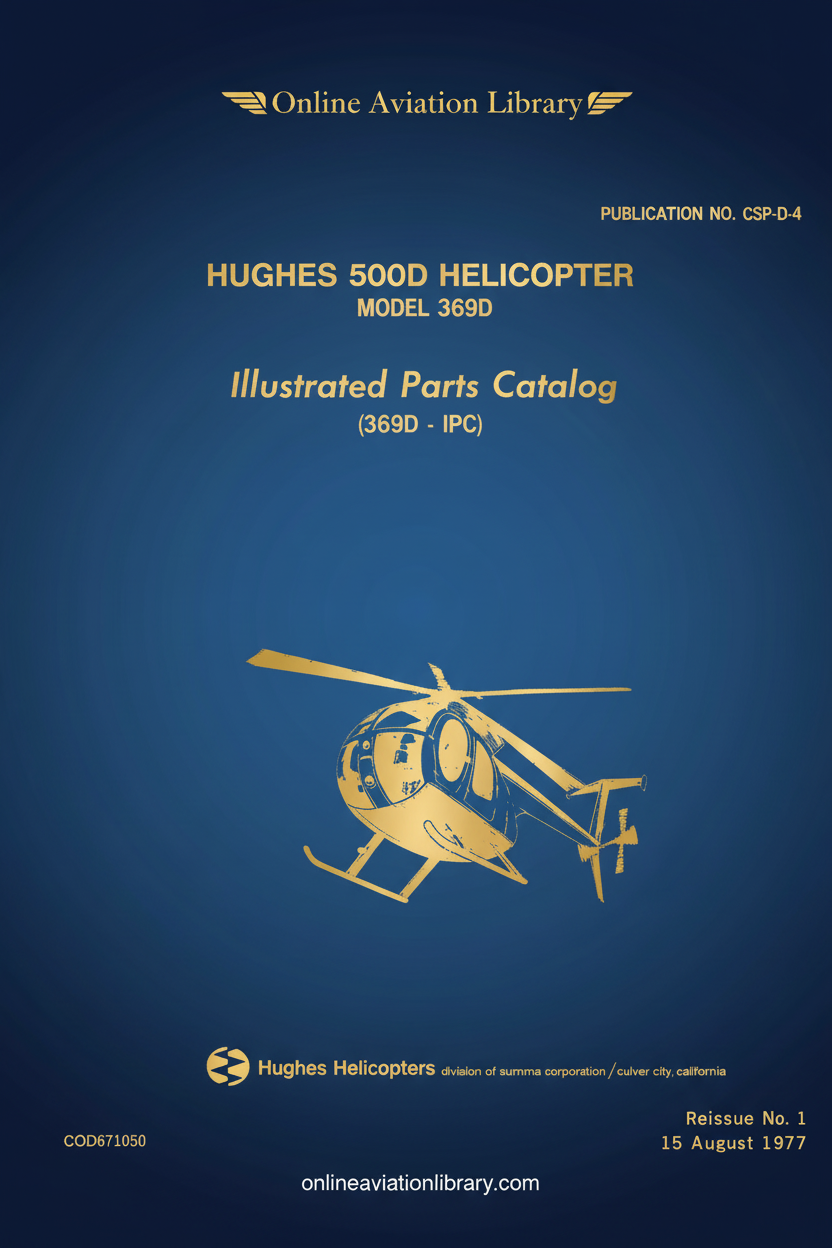 Hughes 500D Illustrated Parts Catalog Cover Page