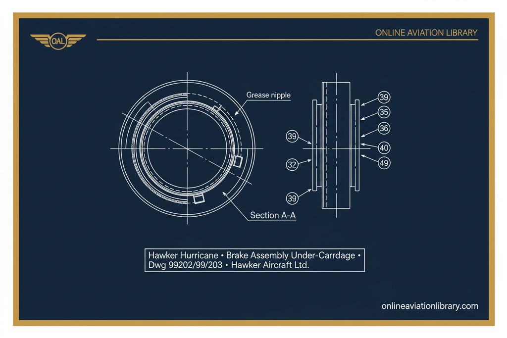 Hurricane Brake Assembly 99202/99203 — Navy