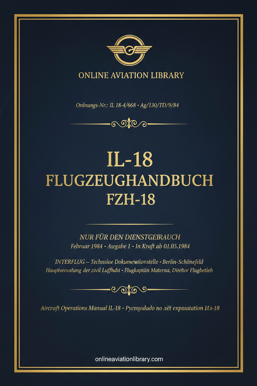 IL-18 Flugzeughandbuch FZH-18 — Cover Page 2