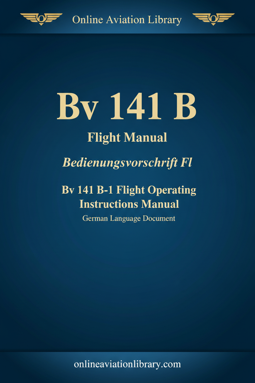 Bv 141 B Flight Manual cover page