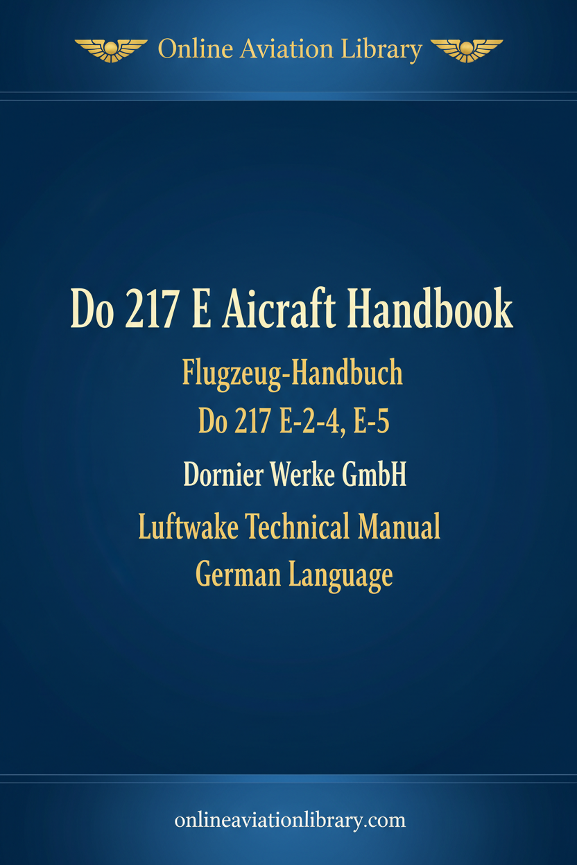 Dornier Do 217 E Aircraft Handbook cover page
