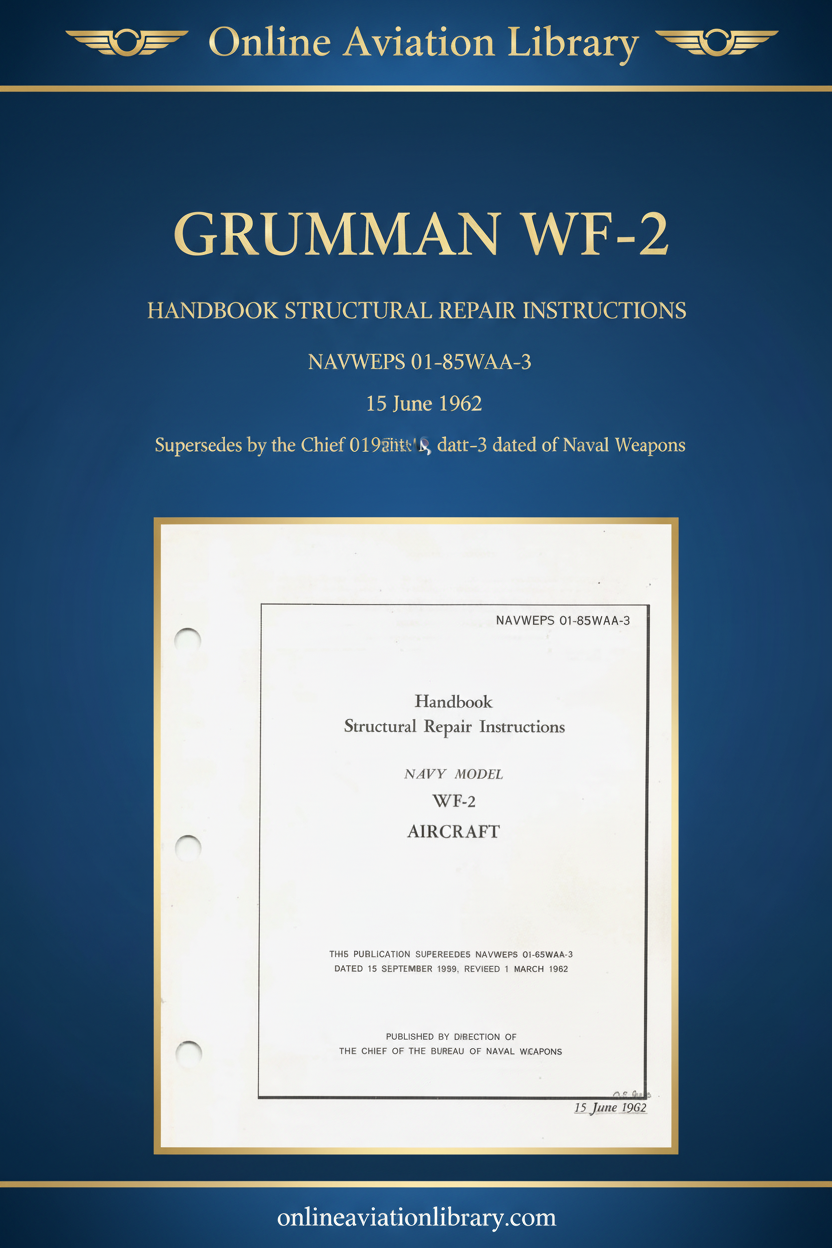 Grumman WF-2 Structural Repair Manual NAVWEPS 01-85WAA-3 1962 OAL cover page