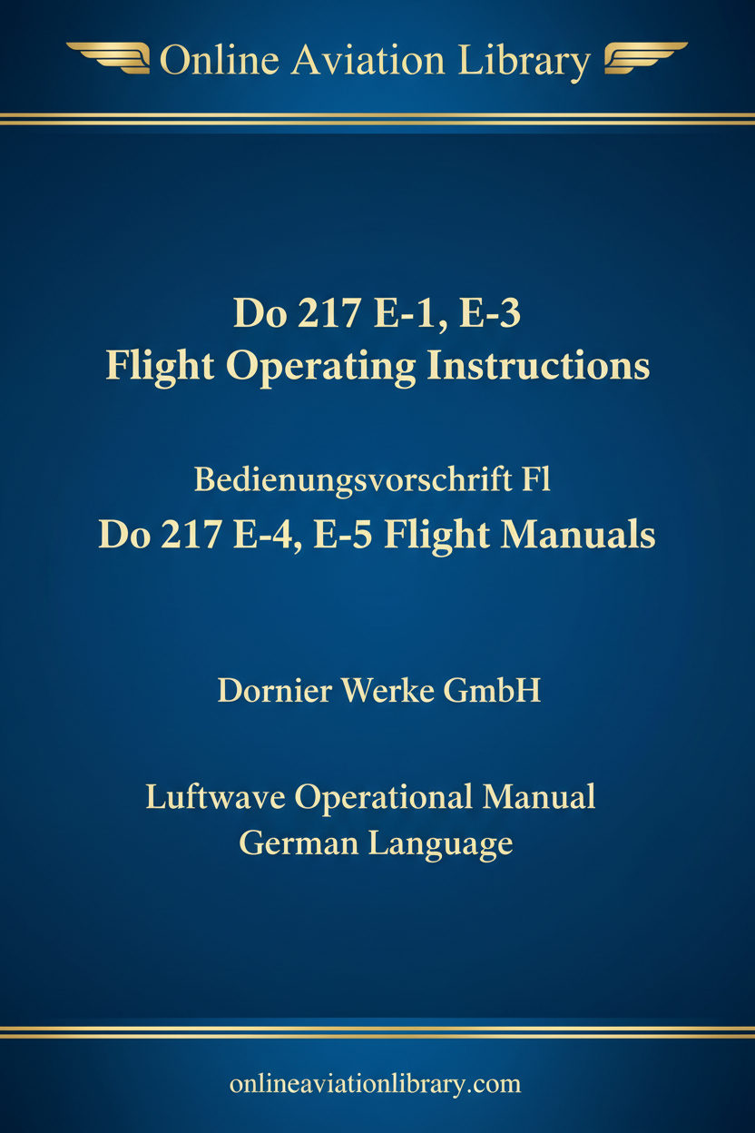 Dornier Do 217 E Flight Operating Instructions cover page