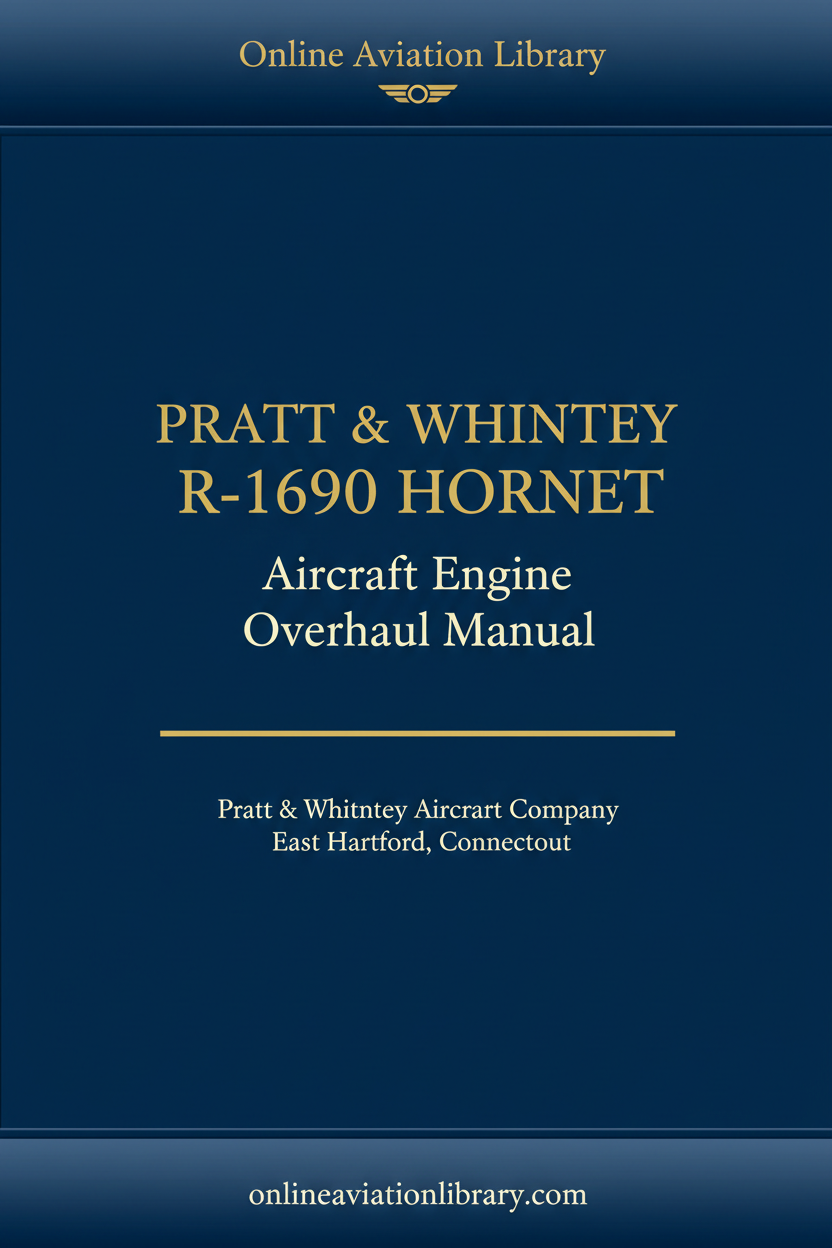 Pratt & Whitney R-1690 Hornet Aircraft Engine Overhaul Manual Cover Page