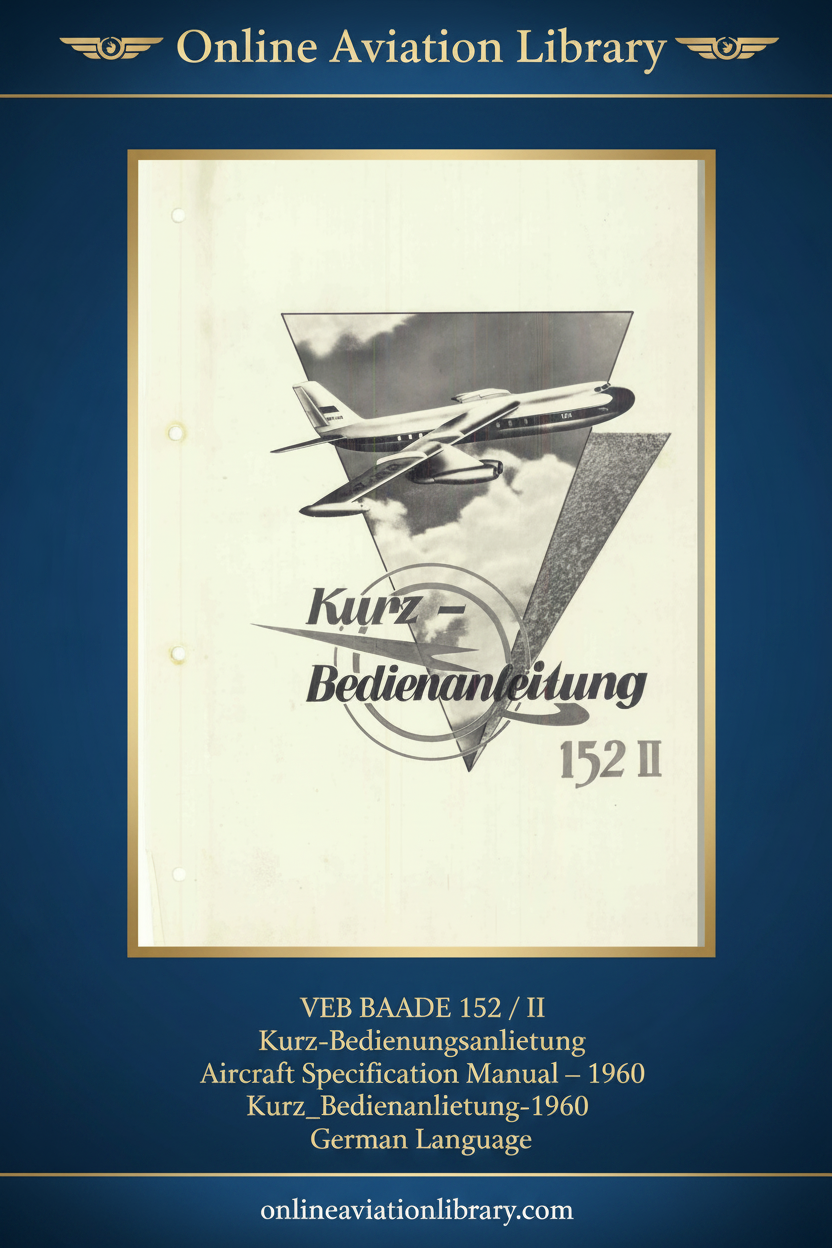 Cover page: VEB Baade 152 II Kurz-Bedienungsanleitung, 1960