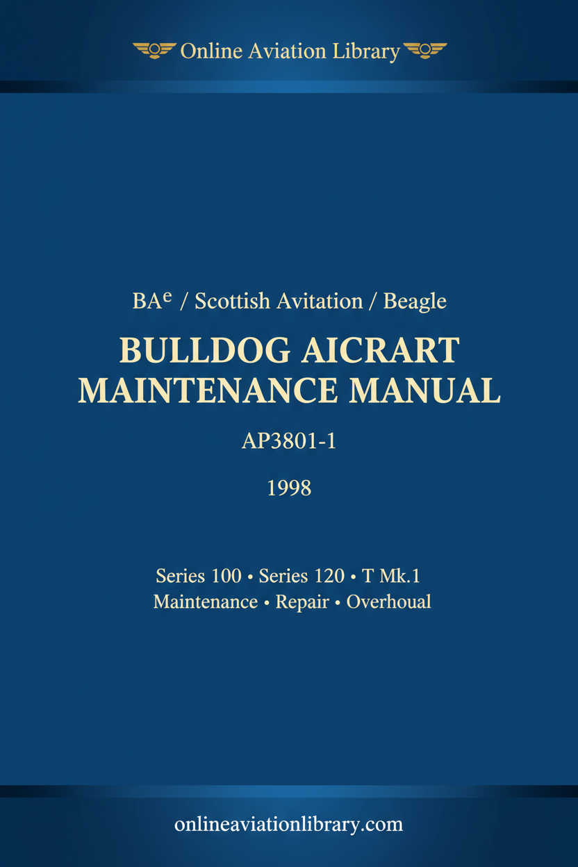 BAe Scottish Aviation Bulldog Aircraft Maintenance Manual AP3801-1 1998 cover page