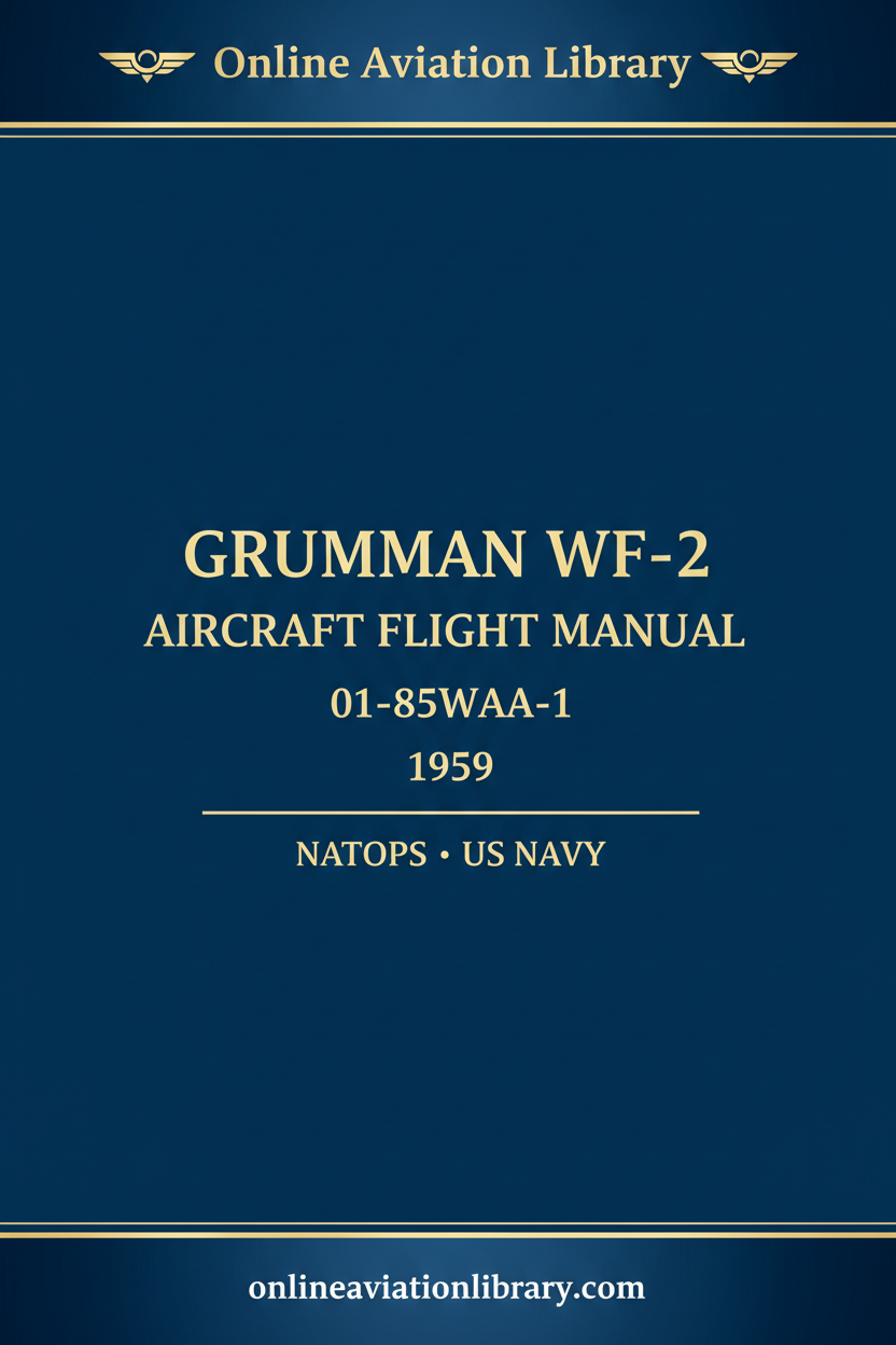 Grumman WF-2 Aircraft Flight Manual 01-85WAA-1 1959 cover page