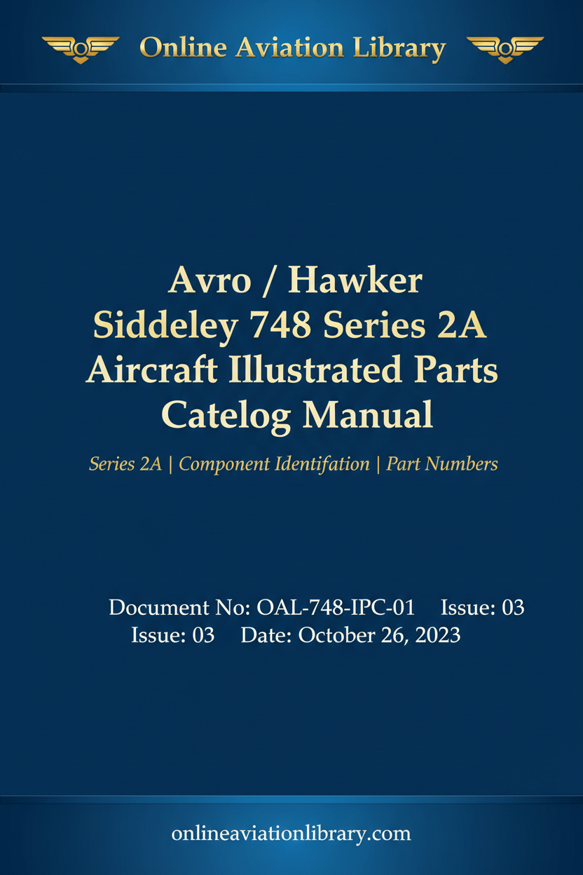 Avro Hawker Siddeley 748 Series 2A Illustrated Parts Catalog Manual cover page