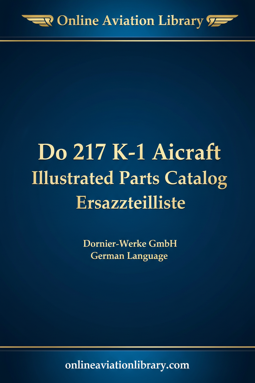 Do 217 K-1 Illustrated Parts Catalog Ersatzteilliste cover page